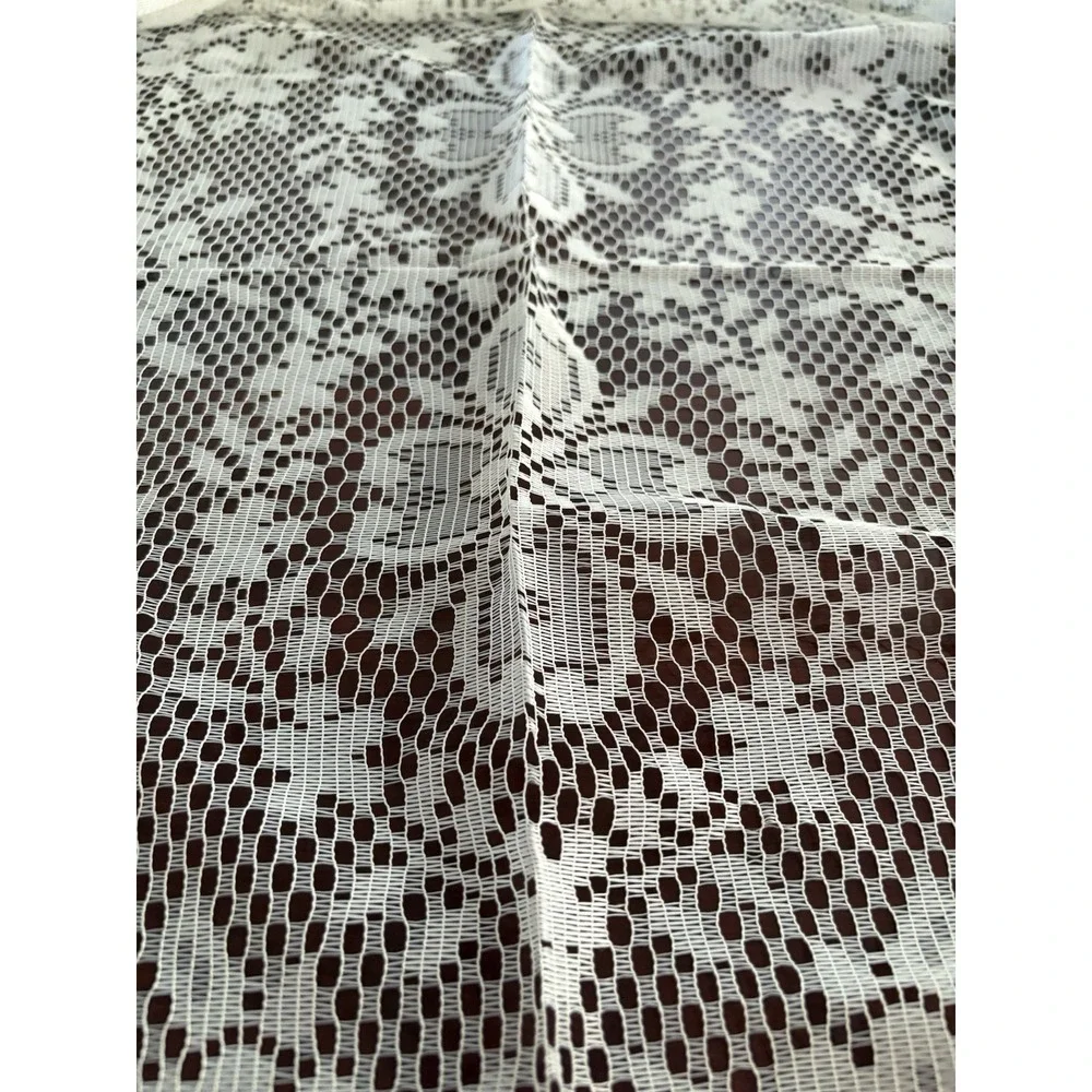 VTG Lace Tablecloth Cream With Pattern Throughout -Cottage Core Design 72